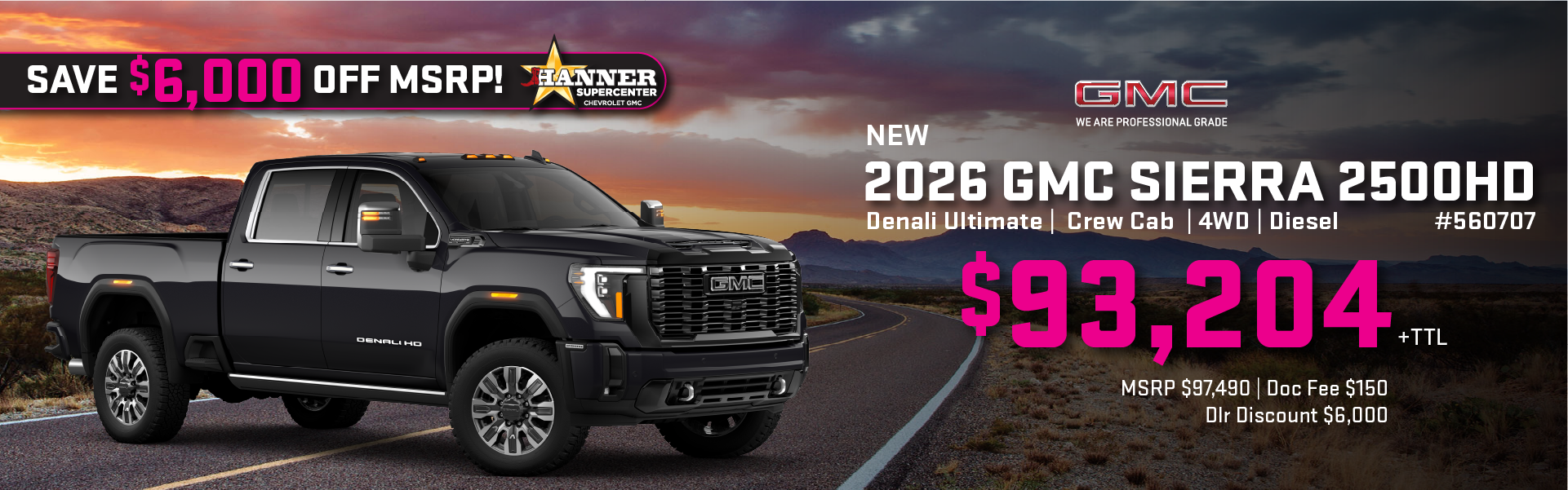 Save 6,000! 2026 Sierra 2500HD