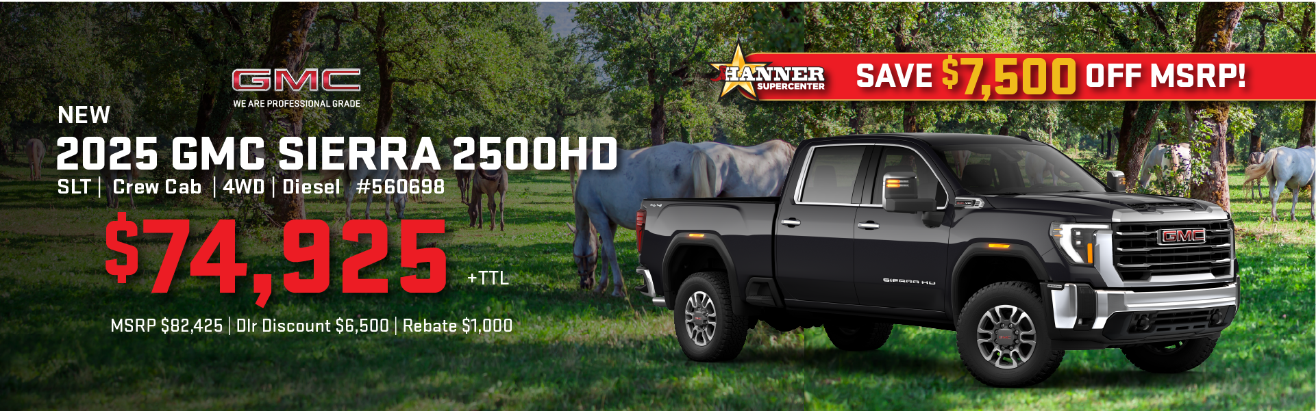 Save $7500 off 2025 Sierra 2500HD