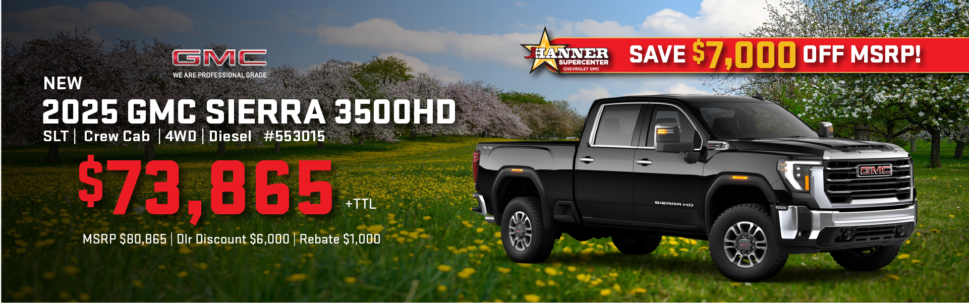 Save $7000 off 2025 Sierra 3500HD