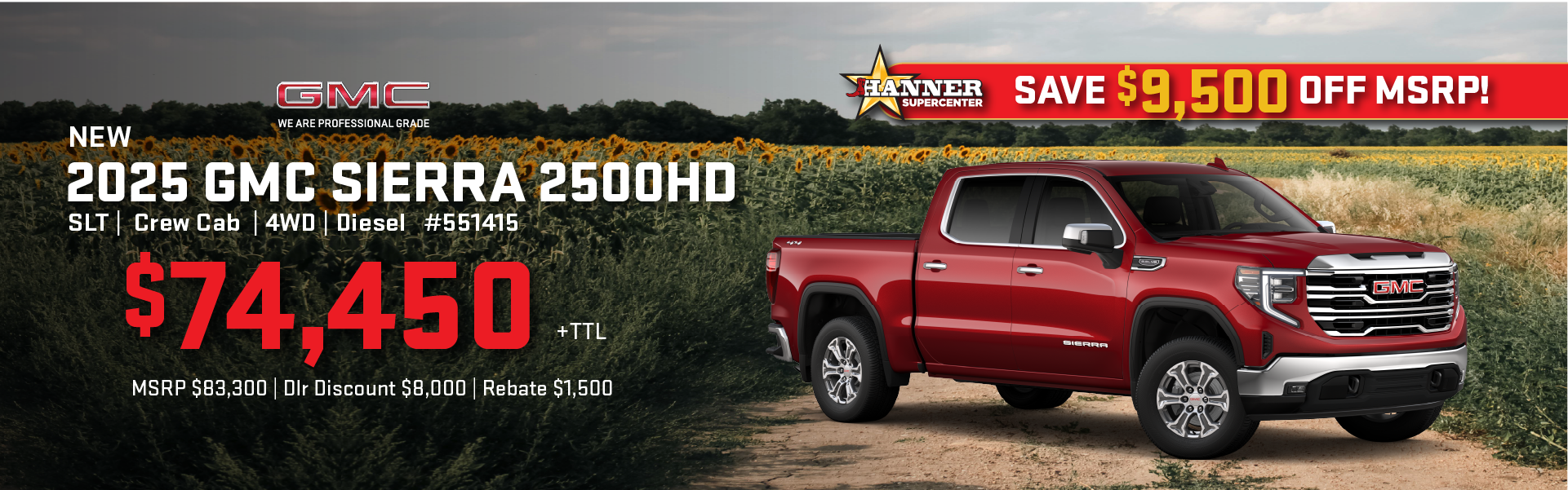 2025 Sierra 2500HD Volcanic Red