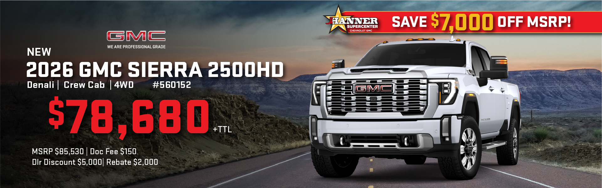 Save 7,000 Sierra 2500HD Denali